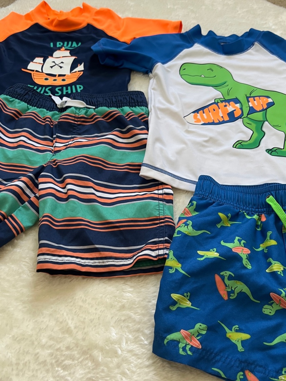 Carter’s 4-piece Boys Dino & Pirate Swim Bundle